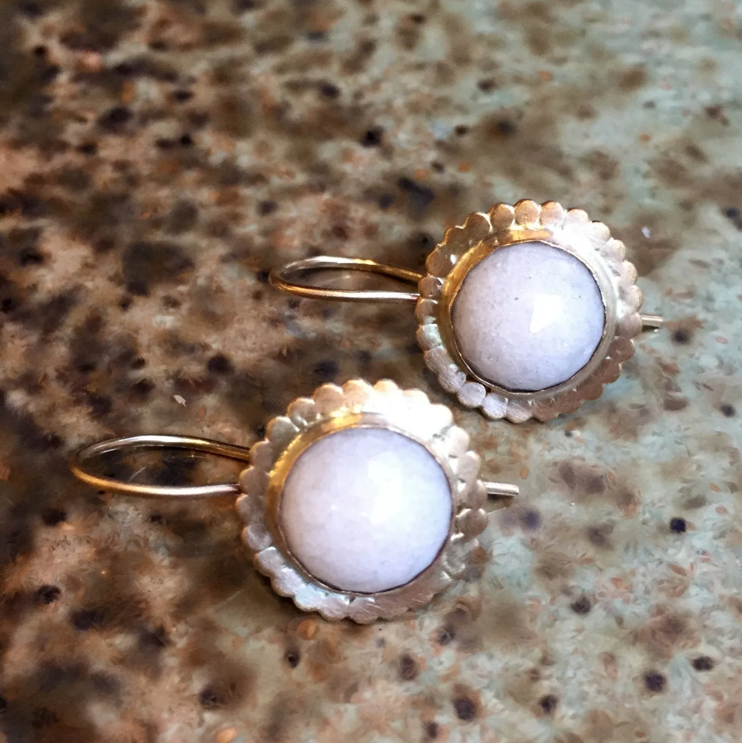 White Agate Dangle Earrings - White Magic.