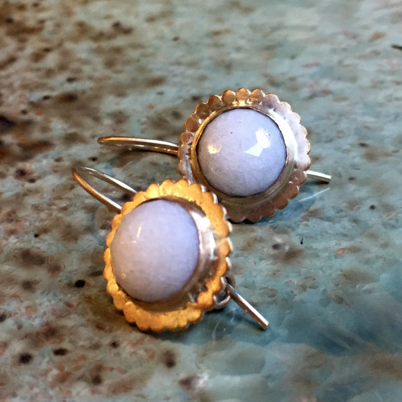 White Agate Dangle Earrings - White Magic.