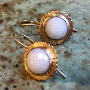 White Agate Dangle Earrings - White Magic.