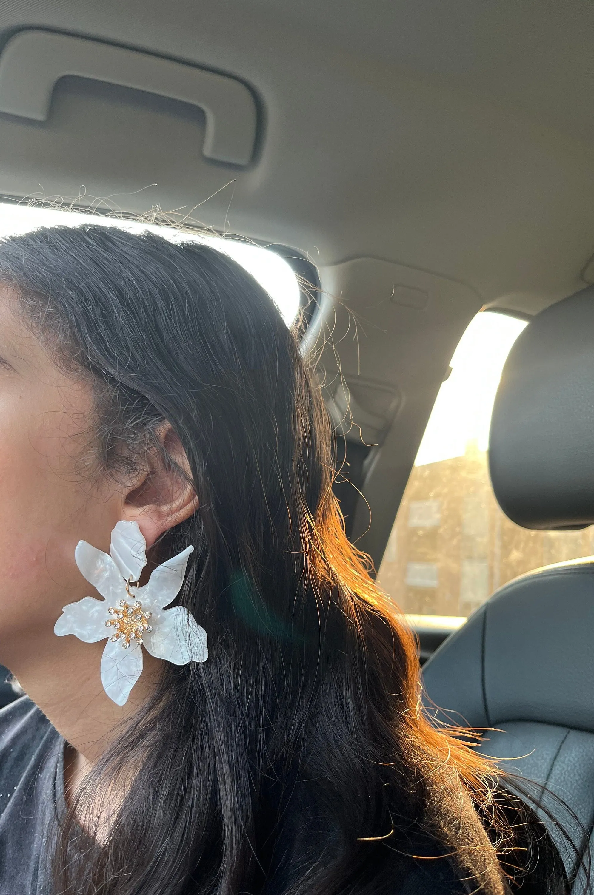 White flower earrings , huge white feathered earrings , large Snow White earrings , white earrings , big long white earrings acrylic floral