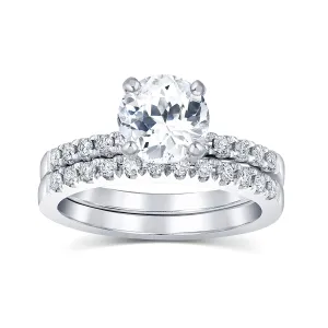 White Sapphire Engagement Ring