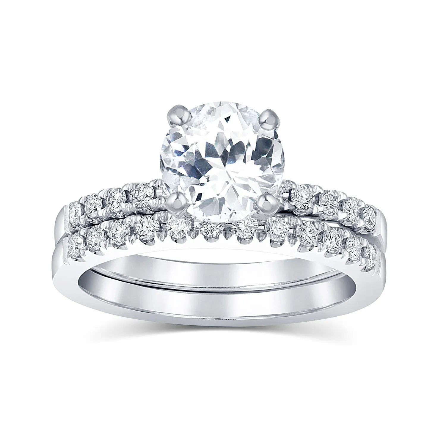 White Sapphire Engagement Ring