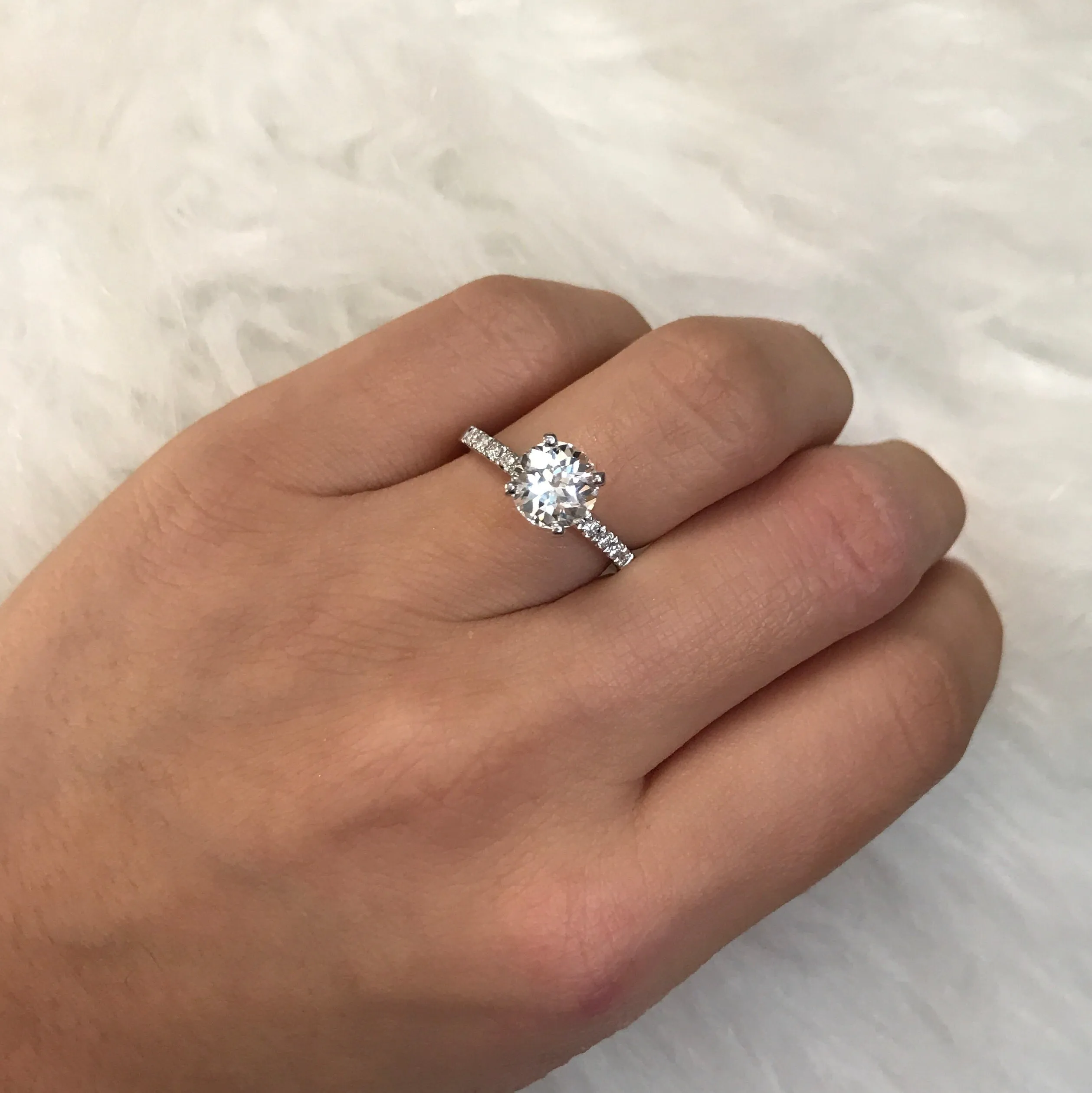 White Sapphire Engagement Ring