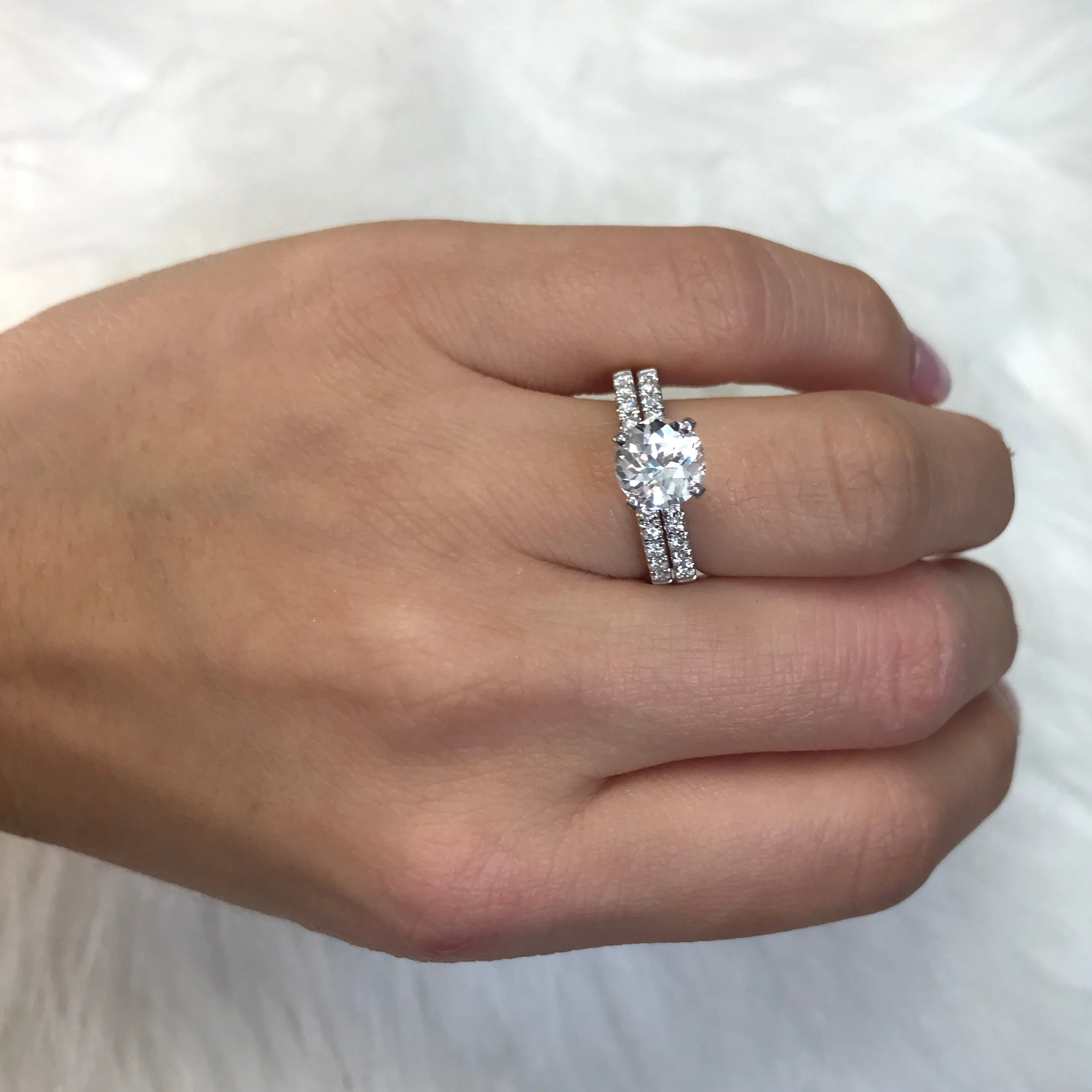 White Sapphire Engagement Ring