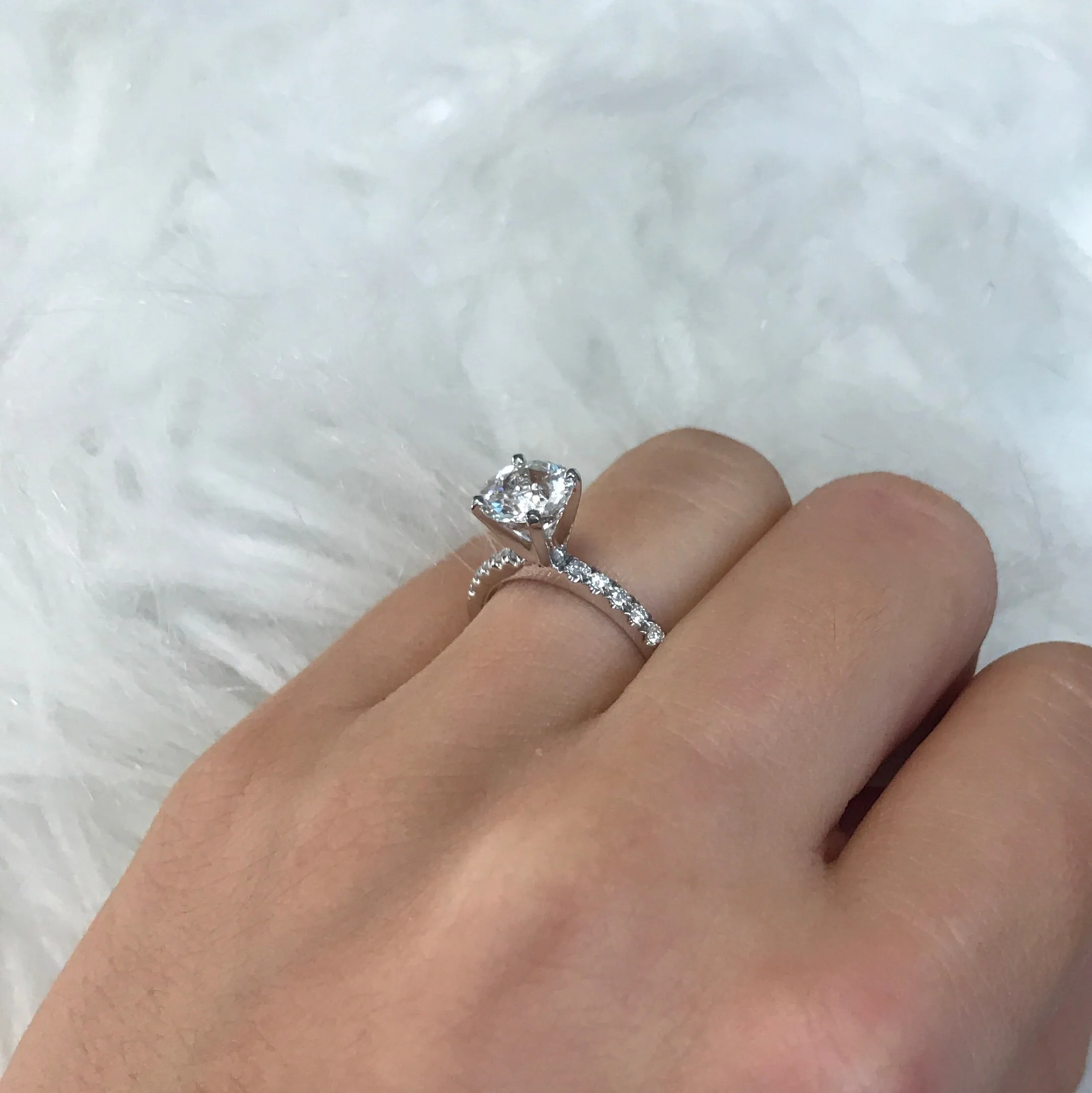 White Sapphire Engagement Ring