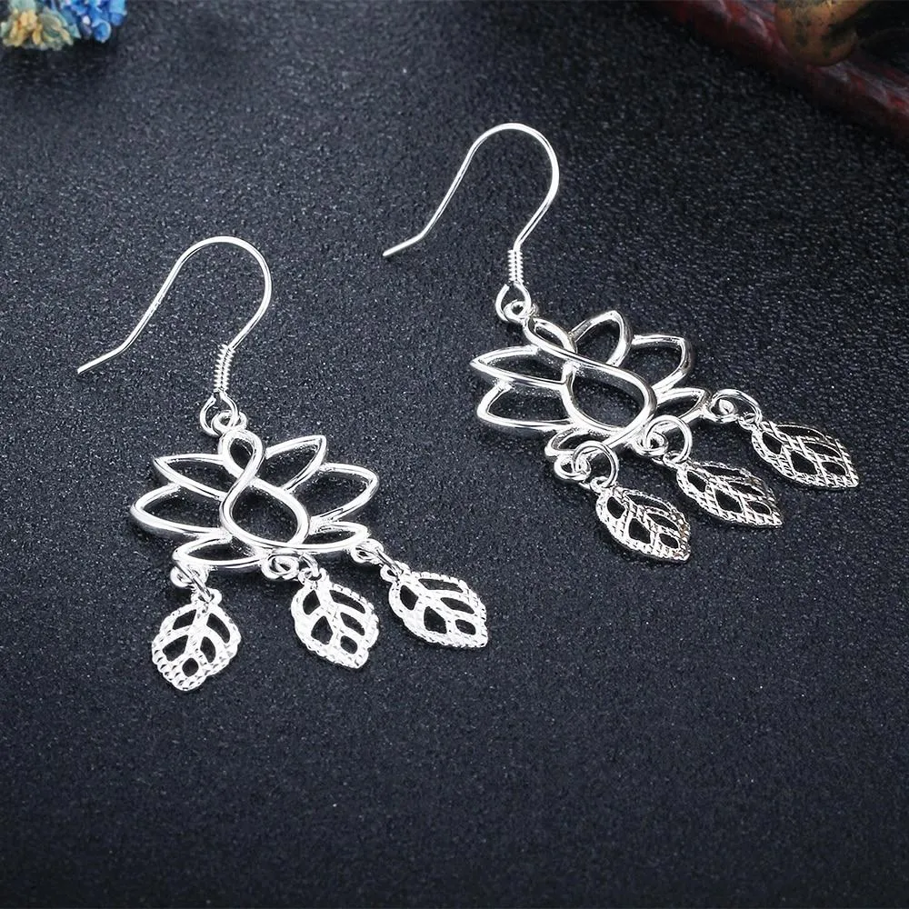 Women 925 Sterling Silver Chandelier Drop Earrings, Party Jewelry Gift for Her