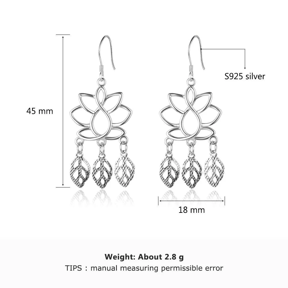 Women 925 Sterling Silver Chandelier Drop Earrings, Party Jewelry Gift for Her