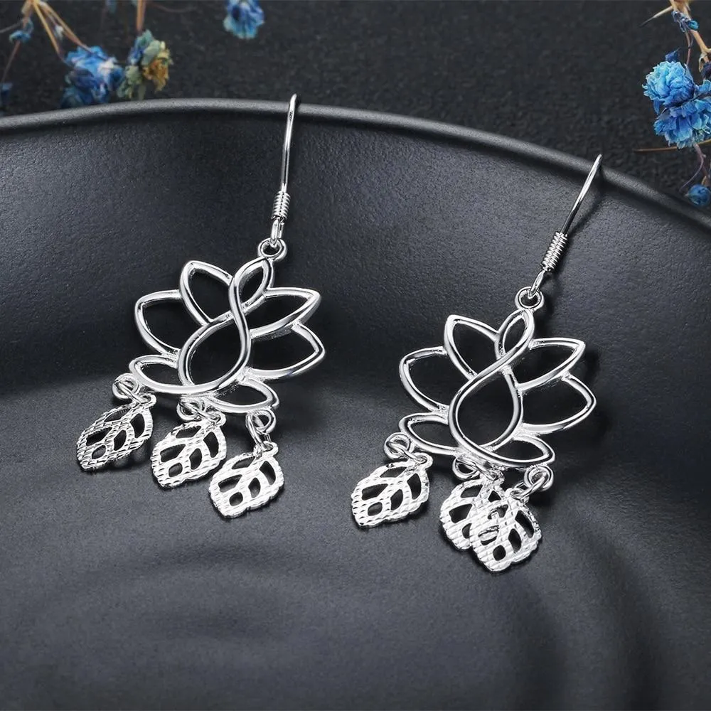 Women 925 Sterling Silver Chandelier Drop Earrings, Party Jewelry Gift for Her
