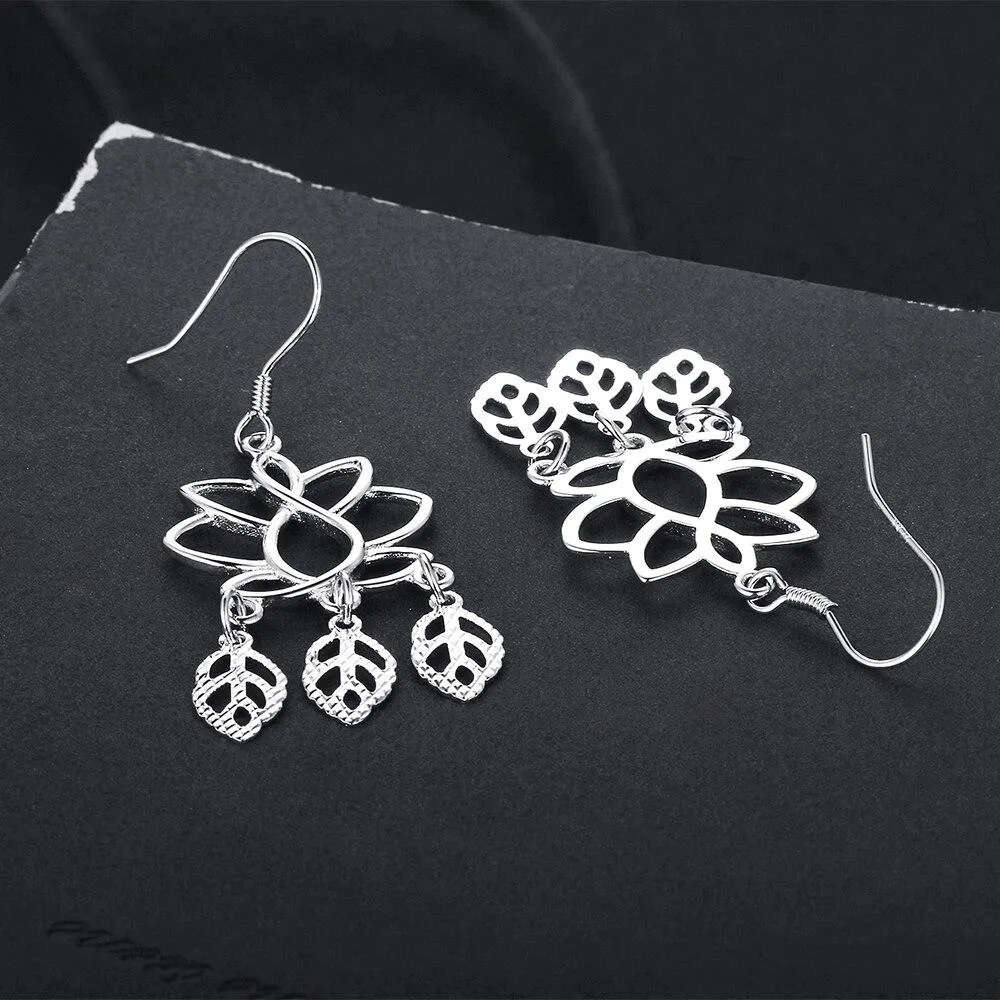 Women 925 Sterling Silver Chandelier Drop Earrings, Party Jewelry Gift for Her