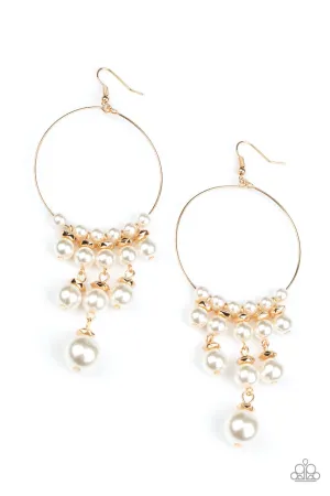 Working the Room Gold Paparazzi Earrings