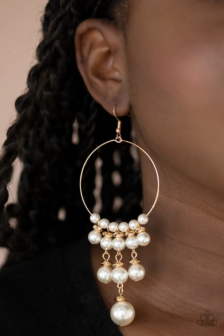 Working the Room Gold Paparazzi Earrings