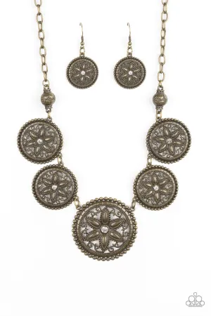 Written in the STAR LILIES Brass Paparazzi Necklace