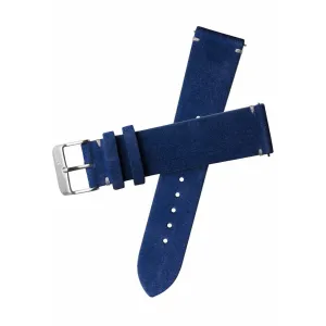 Xeric 22mm Italian Suede Blue Strap Silver Buckle