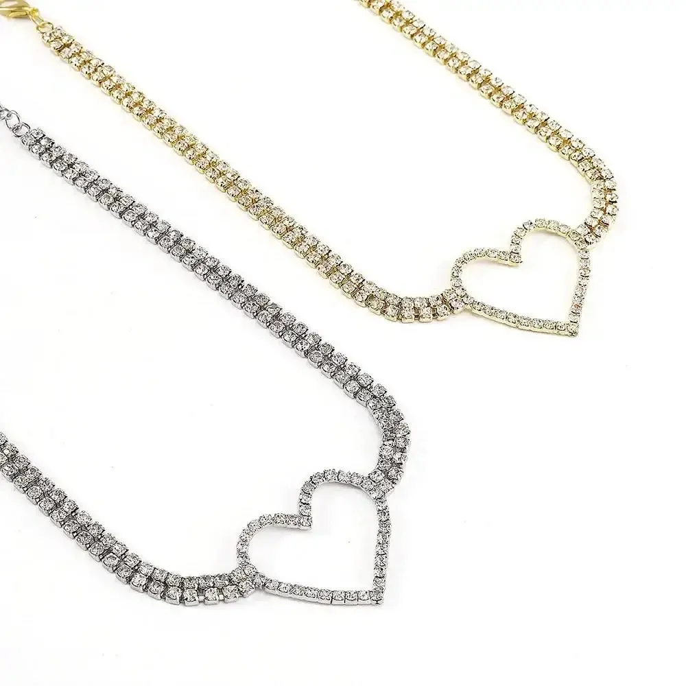 Y2K Heart Pendant in Rhinestone for Women Casual Style