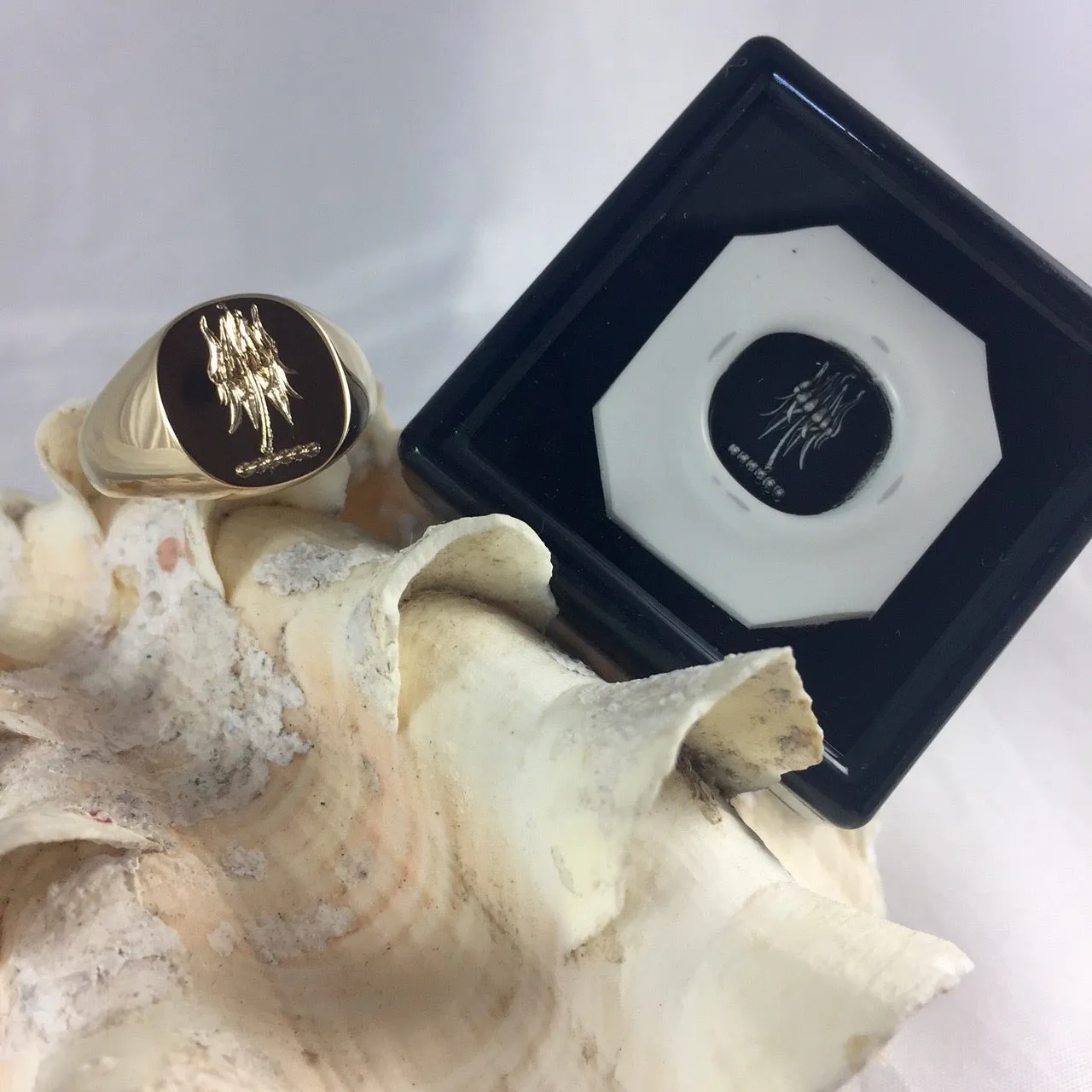 Your Design Signet Ring  12mm x 11mm Cushion  -  18 Carat Yellow Gold Signet Ring