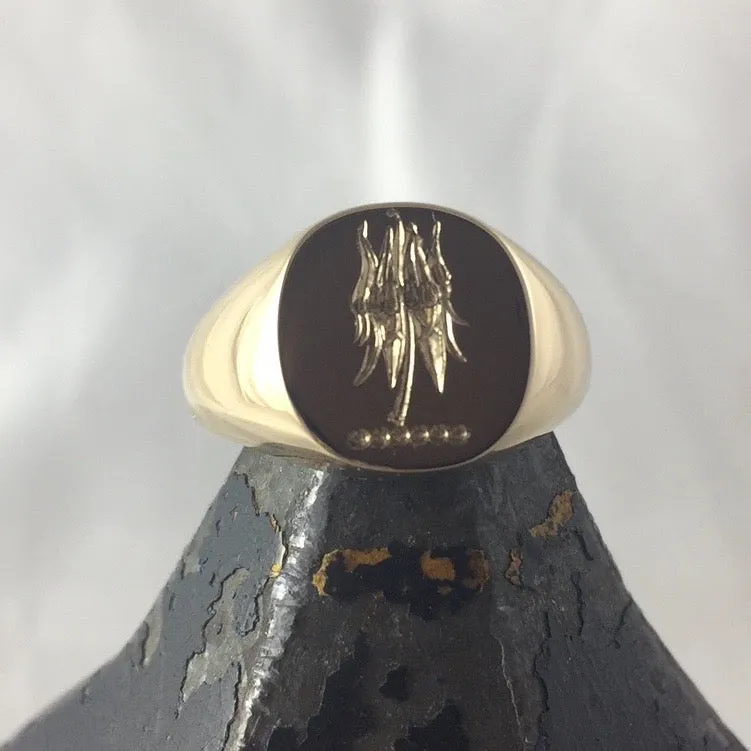 Your Design Signet Ring  12mm x 11mm Cushion  -  18 Carat Yellow Gold Signet Ring