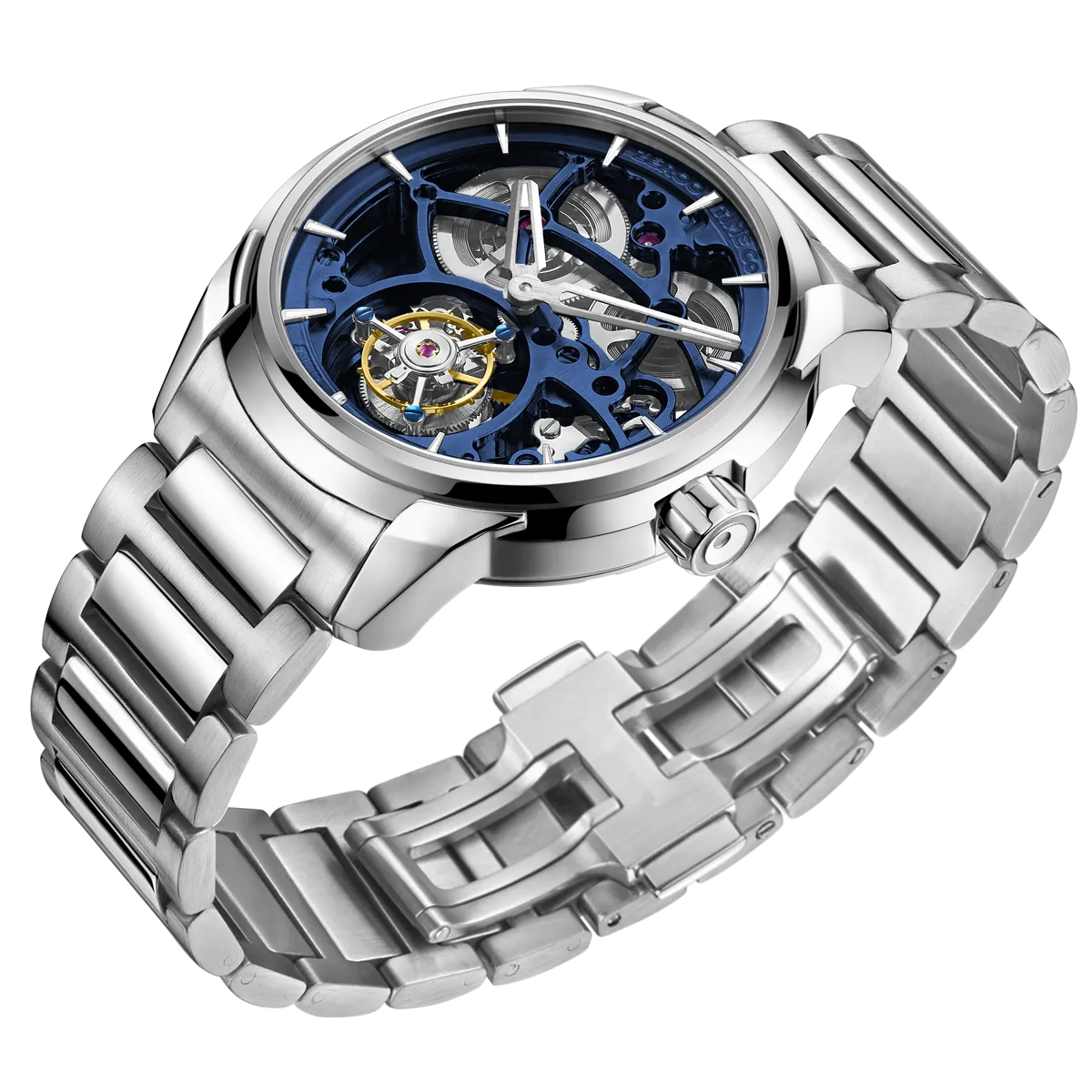 ZEROO T3 THE LEO AUTOMATIC SKELETON TOURBILLONAUTOMATIC TOURBILLON WATCH FOR GENTS - ZT003SBL
