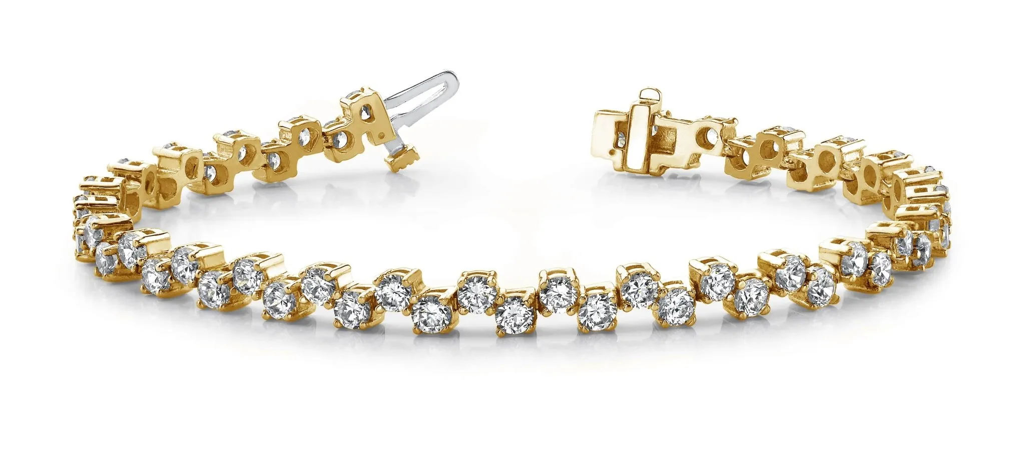Zig Zag Diamond Bracelet with 4.06 ct.(finished) 2.4mm