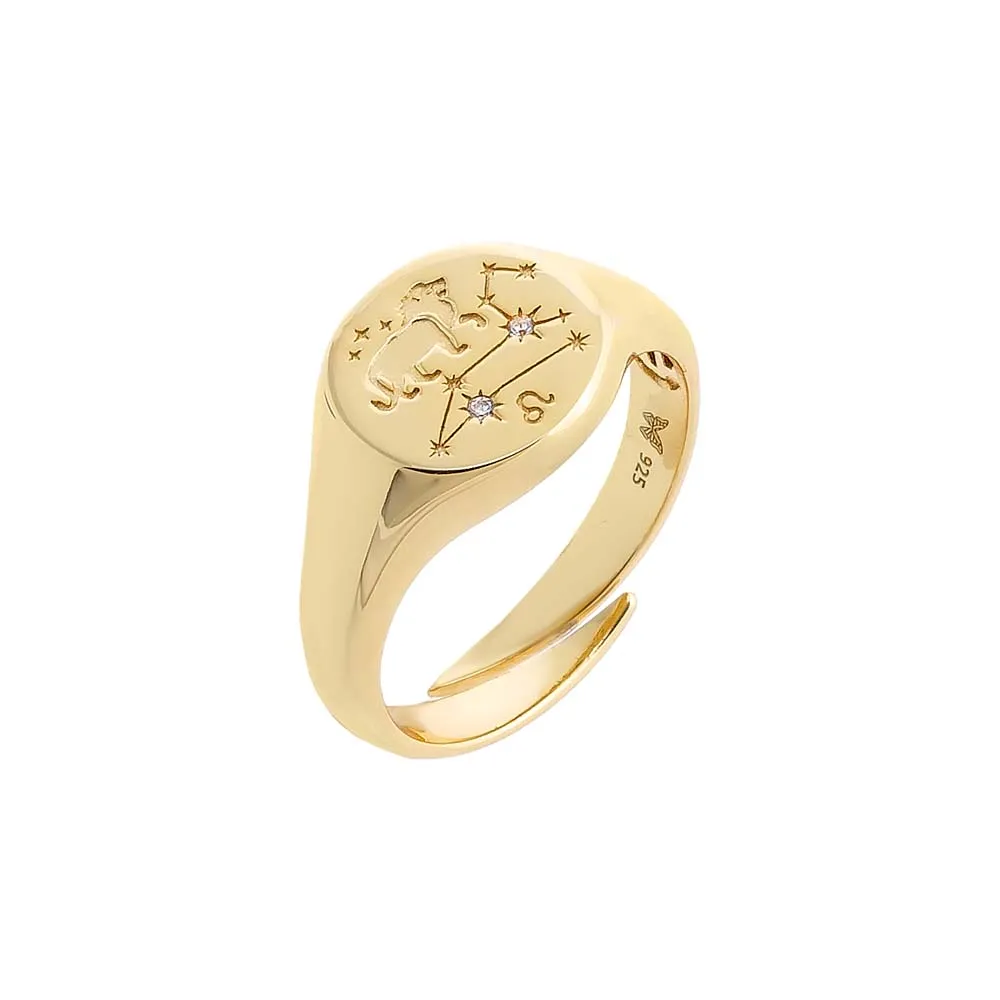 Zodiac Signet Pinky Ring