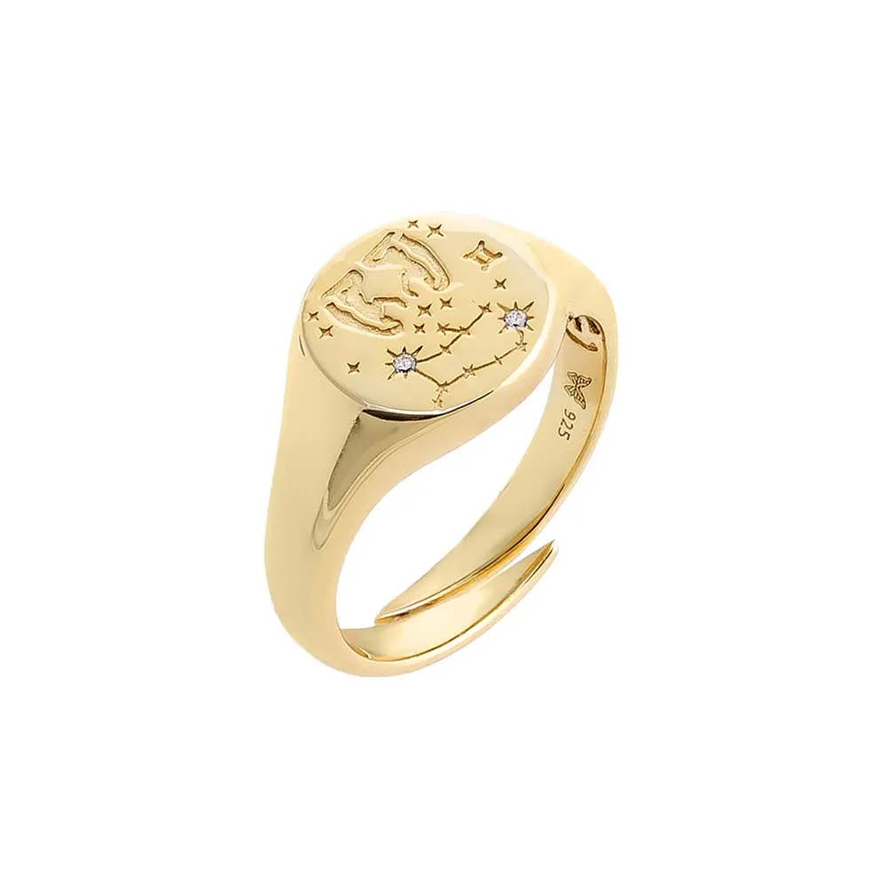 Zodiac Signet Pinky Ring