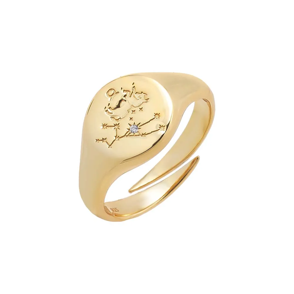 Zodiac Signet Pinky Ring