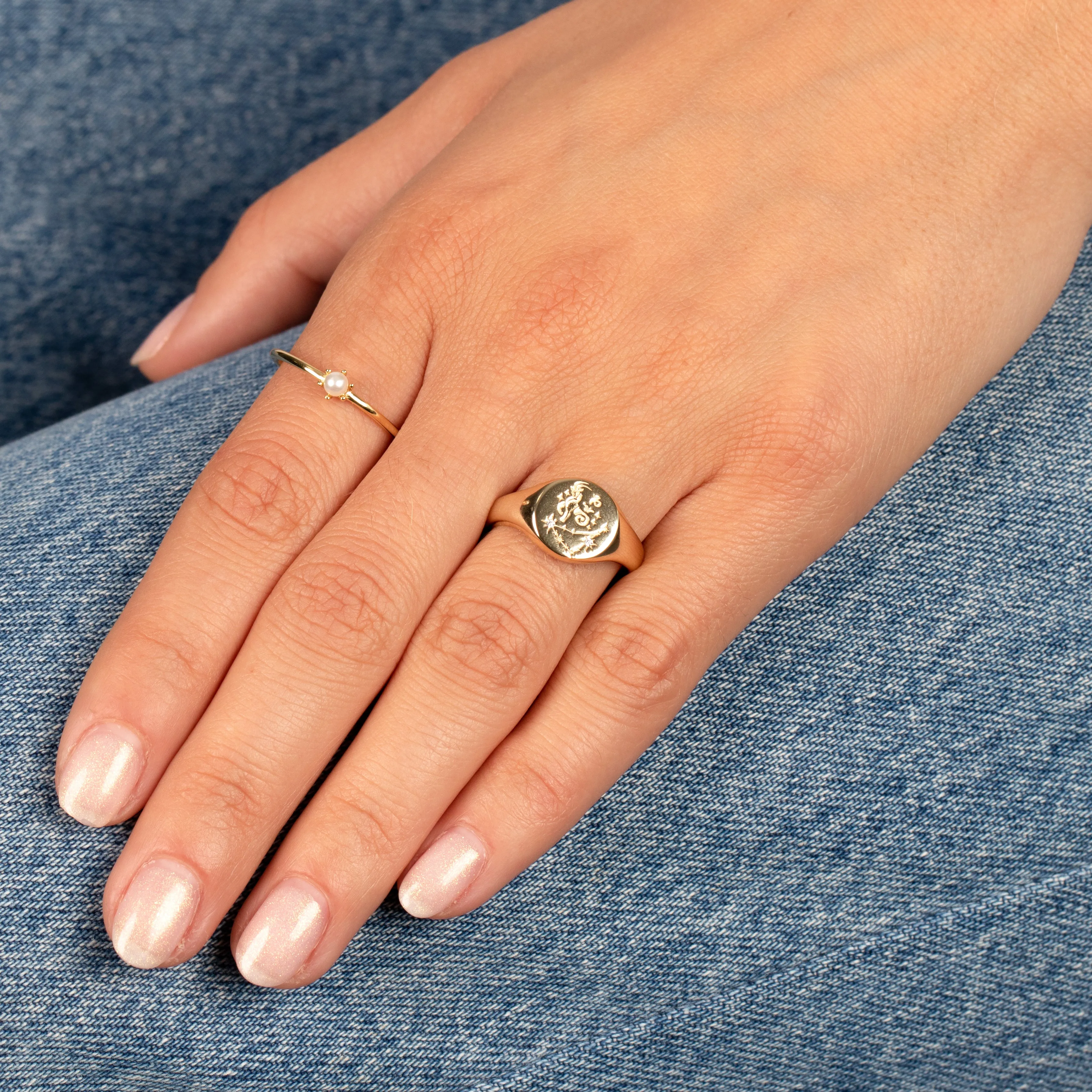 Zodiac Signet Pinky Ring