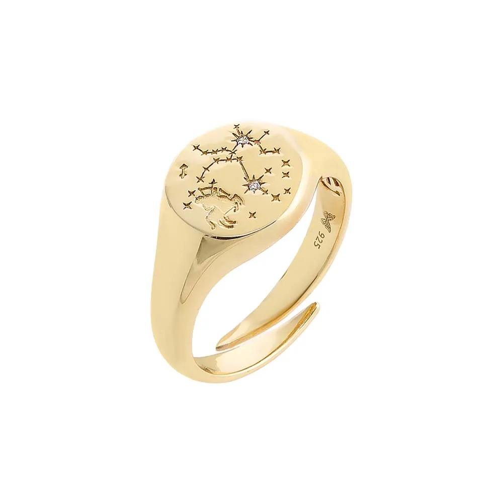 Zodiac Signet Pinky Ring