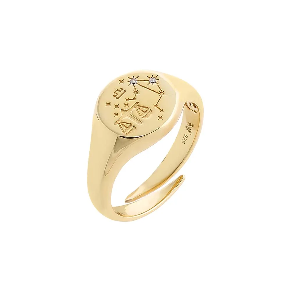 Zodiac Signet Pinky Ring