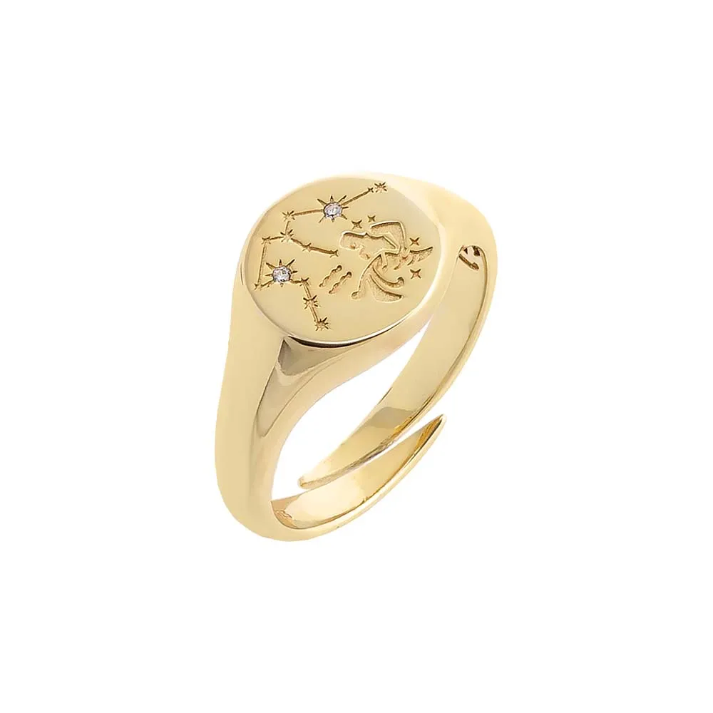 Zodiac Signet Pinky Ring