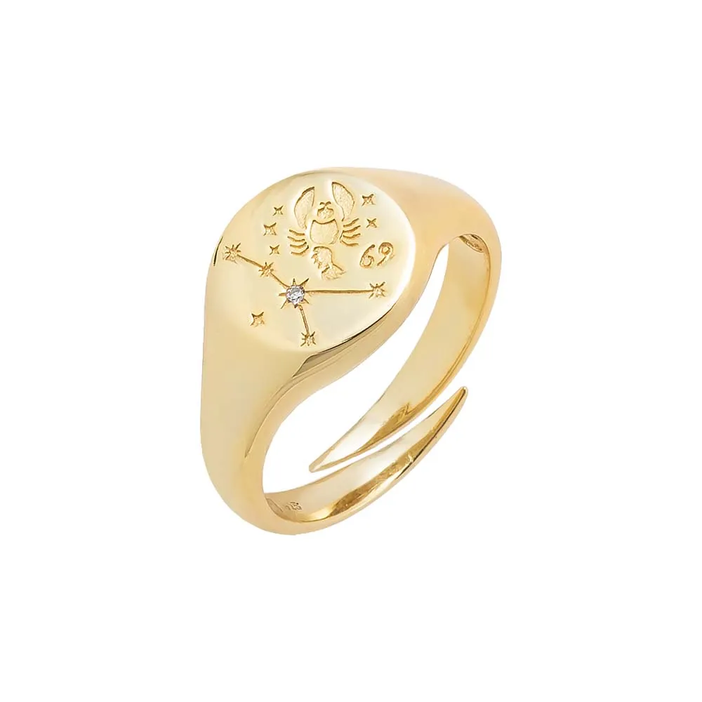 Zodiac Signet Pinky Ring