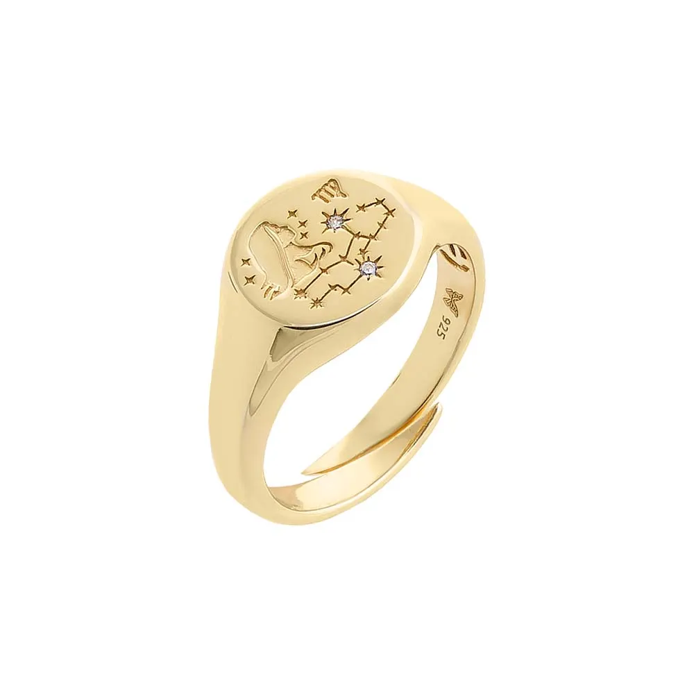 Zodiac Signet Pinky Ring