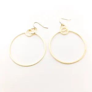 Zoe Brushed Hanging Hoop Earrings