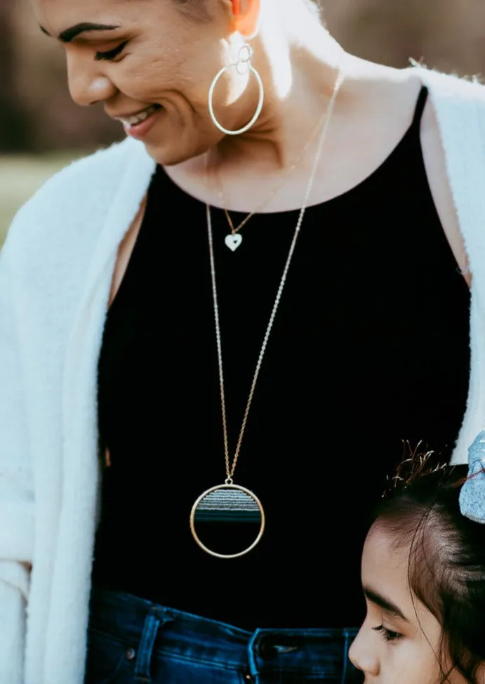 Zoe Brushed Hanging Hoop Earrings