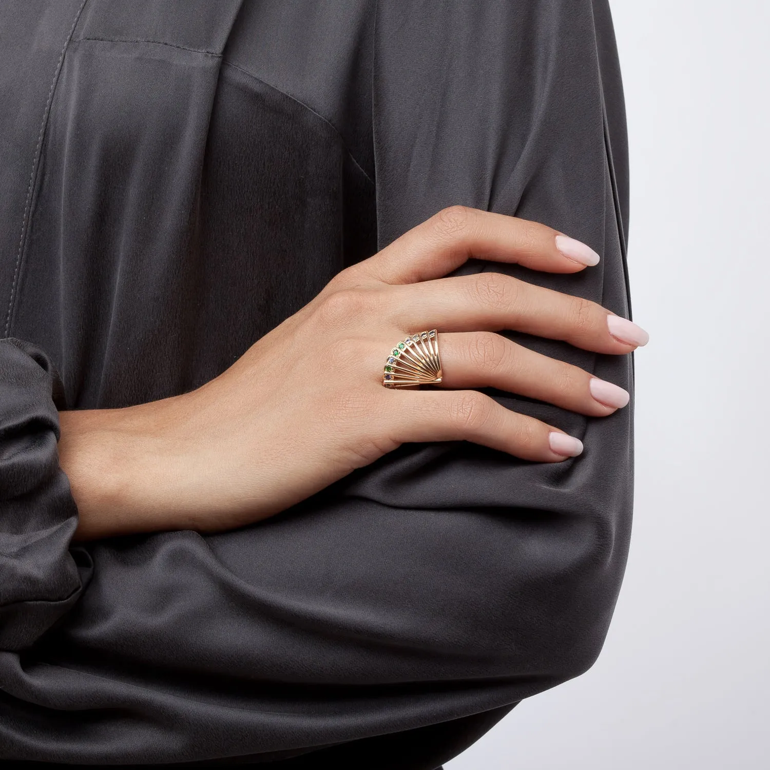 Zoe Fan Ring - Peacock