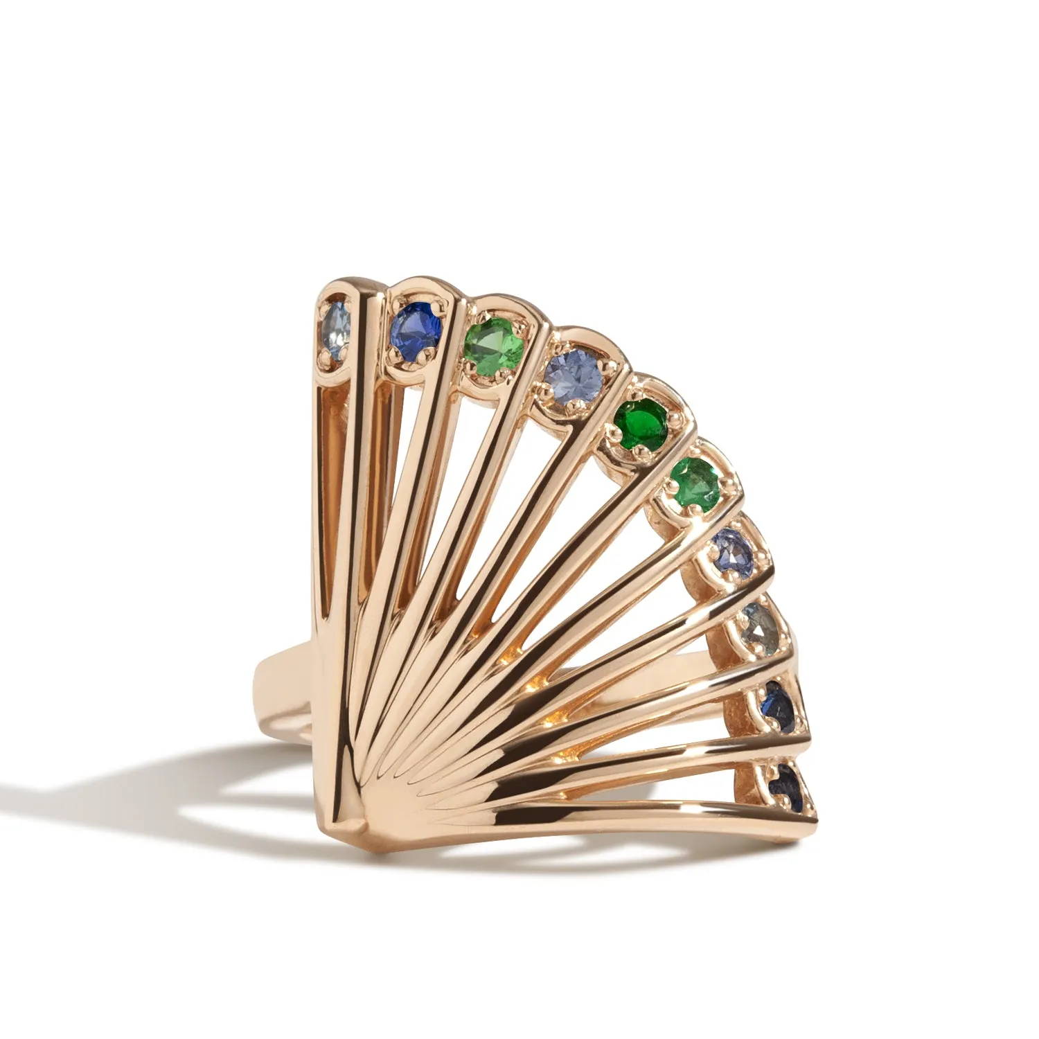 Zoe Fan Ring - Peacock