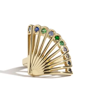 Zoe Fan Ring - Peacock